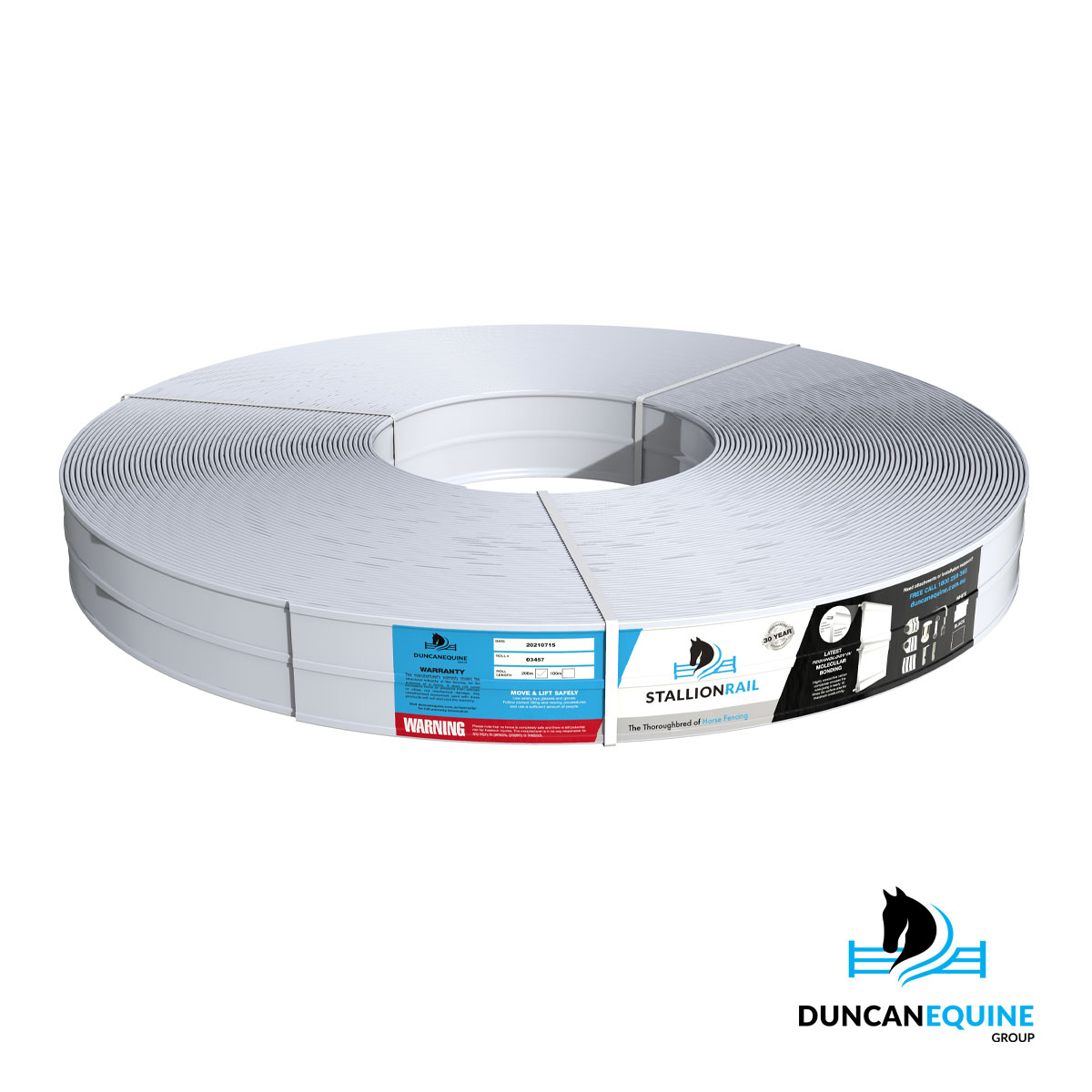 Non-electrical plastic horse fencing in white